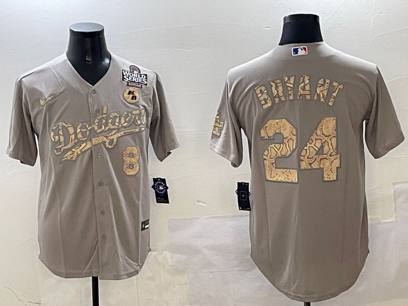 Men Los Angeles Dodgers #24 Bryant Grey Fashion Game 2025 Nike MLB Jersey style 3063->los angeles dodgers->MLB Jersey